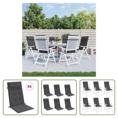 Immagine prodotto di The Living Store Cuscini per sedie con schienale alto 6 pz. Tessuto Oxford antracite