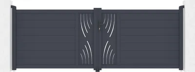 Produktbild von Schwingtor 3,5 m VELETA H. 120 cm grau + graues Aluminiumtor 1 m VELETA H. 120 cm