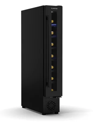Produktbild von Klarstein Vinovilla 7 Uno Weinkühlschrank Einbau - 7 Flaschen, 1 Zone, 5-18 °C, LED-Beleuchtung, Leiser Betrieb, Mattschwarz, Schmaler Weinkühlschrank