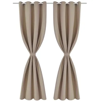 Immagine prodotto di vidaXL Tende oscuranti con anelli metallici 135 x 245 cm crema oscurante