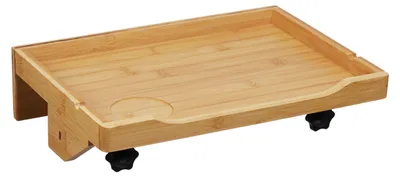 Produktbild von Relaxdays Nachttisch klemmbar, Bambus, H x B x T: 9 x 36 x 25,5 cm, Getränkehalter, Bettablage zum Einhängen, natur