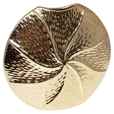 Produktbild von Vergoldete Spiralvase aus Keramik, 23 x 6 x 21,5 cm