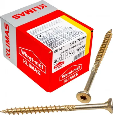 Produktbild von Holzbauschrauben KMWHT 5x70 mm Senkkopf Torx Zimmererschrauben 200 Stück