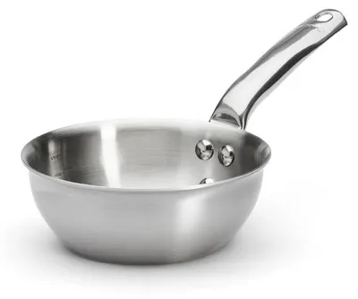 Schmorpfanne 16 cm, 3-lagig Edelstahl, induktionsgeeignet, ofenfest