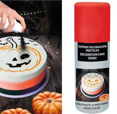 Produktbild von Halloween Kuchen Dekorationsspray Party 100ml Highlights Feier Kuchen Kreative Tortenkunst Heimsüßer Halloween Abendschmaus, Farbe: Rot