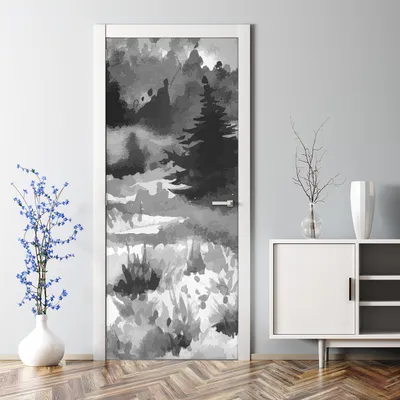 Produktbild von Dekorative Türaufkleber selbstklebend Klebefolie Türtapete Tropische Pflanzen 70 x 200 cm