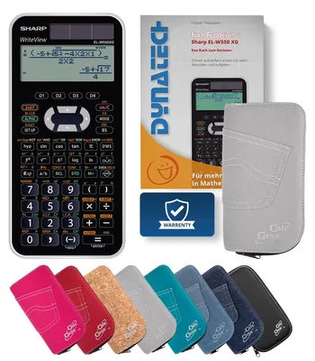 Produktbild von Sharp EL-W550 XG Taschenrechner mit Schutztasche hellgrau und Fachbuch
