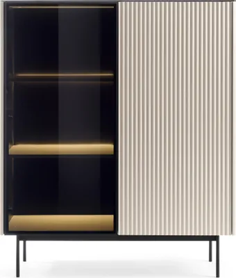 Produktbild von Vitrine, Kaschmir, 107 x 126 x 39 cm, Beige, 107 x 126 x 39 cm