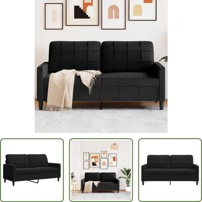Obrázek produktu pro The Living Store 2místná pohovka černá 140 cm sametová