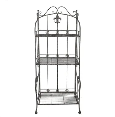 Produktbild von Clayre & Eef Wandregal 60x42x150 cm Grau Metall