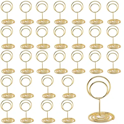 Productafbeelding van Tafelkaart houders - 30 stuks fotohouders en menukaarthouders - goud