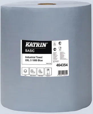 Produktbild von KATRIN K-Rolle blau 3-lagig 38x36cm 1000 Blatt