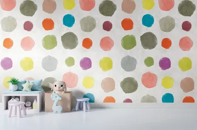 Produktbild von NEWROOM Tapete Paint Bunt Vliestapete - Kinder Punkte Kreise  Germany