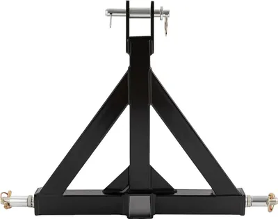 Produktbild von Traktor Anhängerkupplung - 3-Punkt-Aufnahme für Kompakttraktor - Zugdreieck mit Bolzen - Hochfester Kohlenstoffstahl - Schwarz