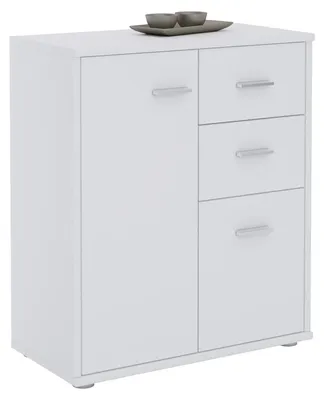 Produktbild von Kommode LOCARNO Highboard Bürokommode mit 2 Schubladen und 2 Türen in weiß