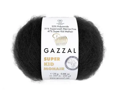 Produktbild von Gazzal Mohair Merino 64409 Handstrickgarn Lace 25 g 237 m Schwarz
