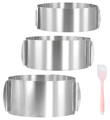 Image de Solidchoice - Ensemble de 3 moules à gâteau réglables pour la pâtisserie