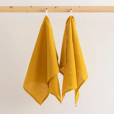 Imagen del producto de Juego de 2 paños de cocina de 100% lino, lavables y reutilizables