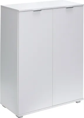 Immagine prodotto di CASARIA® Cassettiera Alba 2 Ante con Ripiani 71x101x35 cm Comò Armadietto Ufficio Mobiletto Bianco