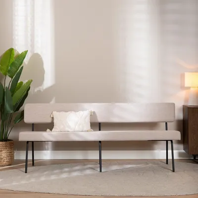 Produktbild von Bronx71 Esszimmerbank recycelter Stoff Espen beige 190 cm