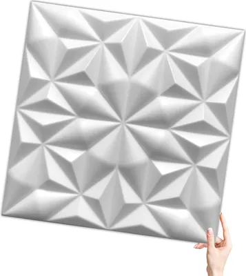 Produktbild von Verdico | 3D Wandpaneele Polystyrol - 50x50 Cm - 20 Stück - Weiß - Deckenpaneele - 5 m2