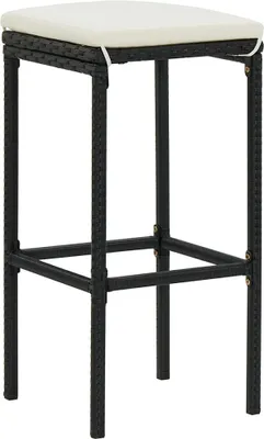 Obrázek produktu pro vidaXL Barová stolička s polštářem 6 ks Black Poly Rattan