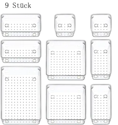 Produktbild von 9-teiliger Schubladenorganizer, Schminktischorganizer, Schubladenorganizer