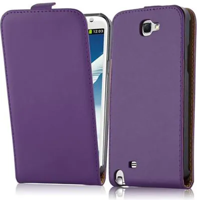 Produktbild von Cadorabo Hülle für Samsung Galaxy NOTE 2 Schutzhülle in Lila Flip Handyhülle Case Cover Etui Kunstleder