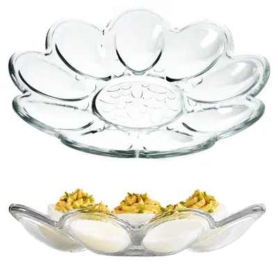 Eierbord aus Glas, Ø 21,5 cm, transparent, für 9 Eier