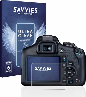 Produktbild von 6x Für Canon EOS 2000D Schutzfolie Savvies Displayschutz Display Schutz Folie Klar Transparent
