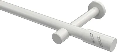 Produktbild von Interdeco Gardinenstange / Vorhangstange Weiß, Typ Prestige Zoena (Glitzerzylinder) ohne Ringe, 20 mm Ø 1-läufig, 600 cm