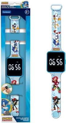Immagine prodotto di Orologio LED per bambini Sonic Lexibook, cinturino regolabile, design Sonic, per bambini dai 6 anni in su, orologio digitale