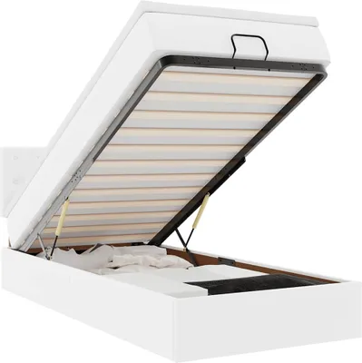 Immagine prodotto di vidaXL Ottomana con materasso bianco 90x190 cm in Pelle finta
