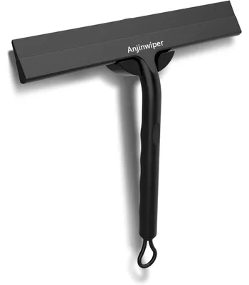 Obrázok produktu pre Silikónová stierka na sprchu, čierna, 22 cm, s držiakom, matná čierna