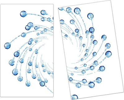 Produktbild von Spritzschutz Herdabdeckplatte Schneidebrett aus Glas Wassertropfen 2-Teilig (60x52cm)