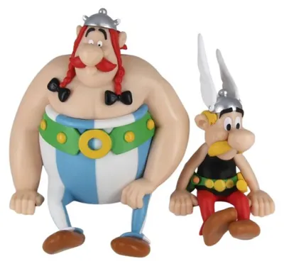 Immagine prodotto di Plastoy Statuetta Asterix Obelix seduti, 13 cm