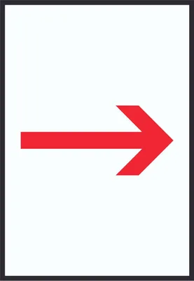 Produktbild von Richtungspfeil rechts Schild hochkant rot weiss schwarz Pfeil A3 Rückseite selbstklebend