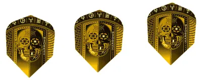 Produktbild von Harrows - Dart Flights "Prime", Totenkopf 3er-Pack PP7003 (Einheitsgröße) (Schwarz/Gold)