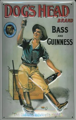 Produktbild von Blechschild Guinness Bier Dog's Head Bass and Guinness Hund nostalgisches Schild