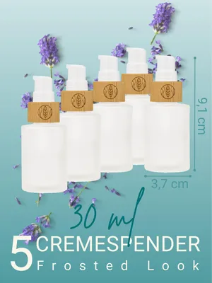 Produktbild von Glasflaschen leer mit Lotionspender, 30 ml - 5 Stück