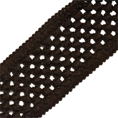 Elastisches Baumwollband Klöppeloptik ab 1m x 45mm Schrägband Klöppelspitze Stretch Elastisch Meterware schokobraun
