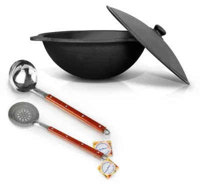 Productafbeelding van Kazan Set - Gietijzeren Kookpot met Aluminium Deksel - 6 Liter