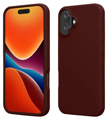 Produktbild von kwmobile Handyhülle für iPhone 16 Hülle, für iPhone 16 Case - Hülle Silikon - kabelloses Laden - Tawny Red