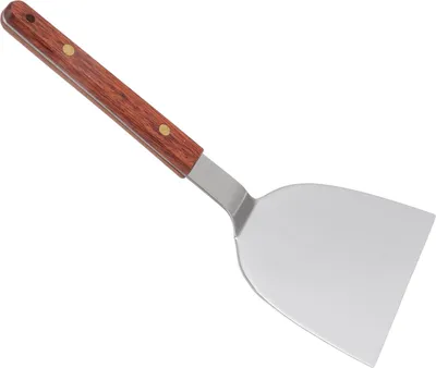 Obrázek produktu pro Multifunkční grilovací lopatka z nerezové oceli s dřevěnou rukojetí, pro steaky, ryby, taštičky a vejce, 120 mm / 4,7 palce