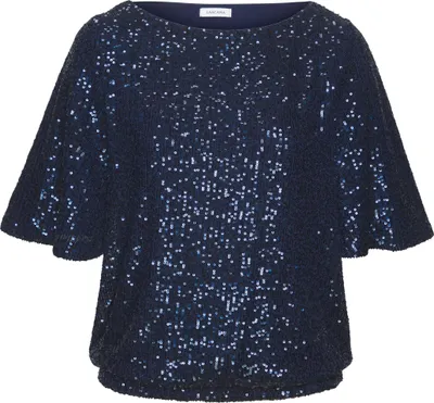 Produktbild von LASCANA Paillettenshirt dunkelblau Größe 40/42