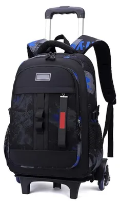 Image de Sac d'école à roulettes - Sac à dos trolley - Amovible - 46x32x24 cm