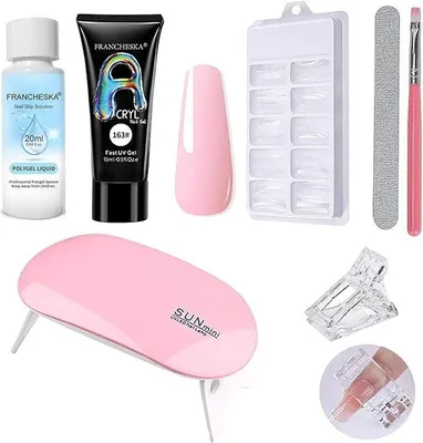Obrázek produktu pro Poly gelová sada na nehty s LED světlem - POLY GEL SET