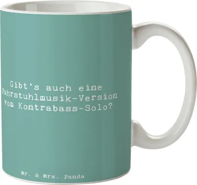 Produktbild von Mr. & Mrs. Panda Tasse Spruch Kontrabass Solo - Meeresbrise - Geschenk, Sinfonieorchester, Musik, Lernen, Streichinstrument, Jazzbands, Becher, Musiker, Kaffeetasse