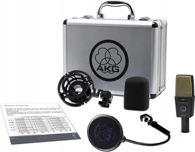 Produktbild von AKG C414 XLII, Bühnen-/Auftrittsmikrofon, 20 - 20000 Hz, 200 Ohm, Kabelgebunden, XLR-3, Gold, Grau