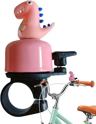 Productafbeelding van Kinderfietsbel - Dinosaurus bel - Fietsen veilig - Luid metalen geluid - 35 x 85 cm - Roze